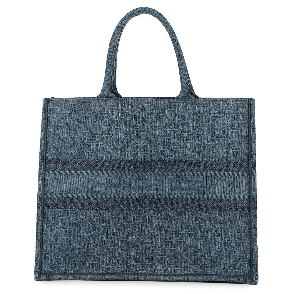 Christian Dior Tote Bag Oblique Book Denim Trotter